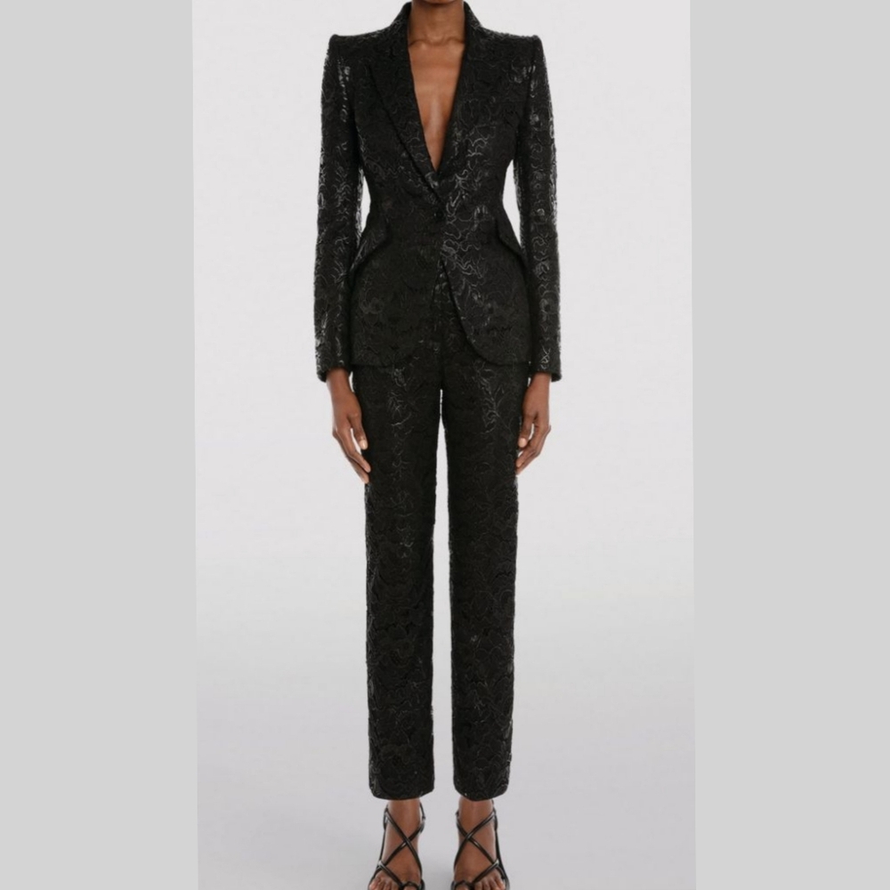 Alexander McQueen Metallic Lace Suit - Picture 2 of 11